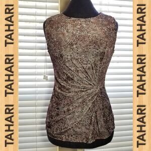 TAHARI NWT Shirt Sleeveless Tops Blouse Animal Print Size Small